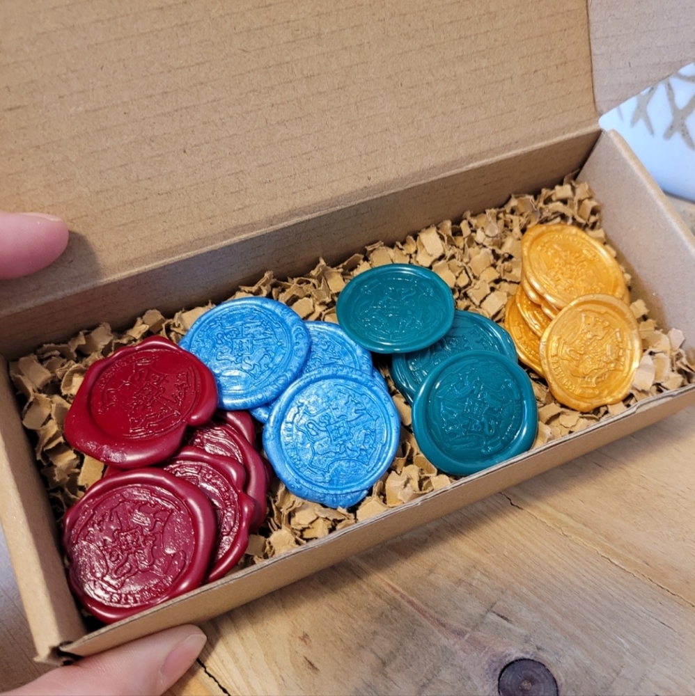 Hogwarts Crest Wax Seals in House Colours